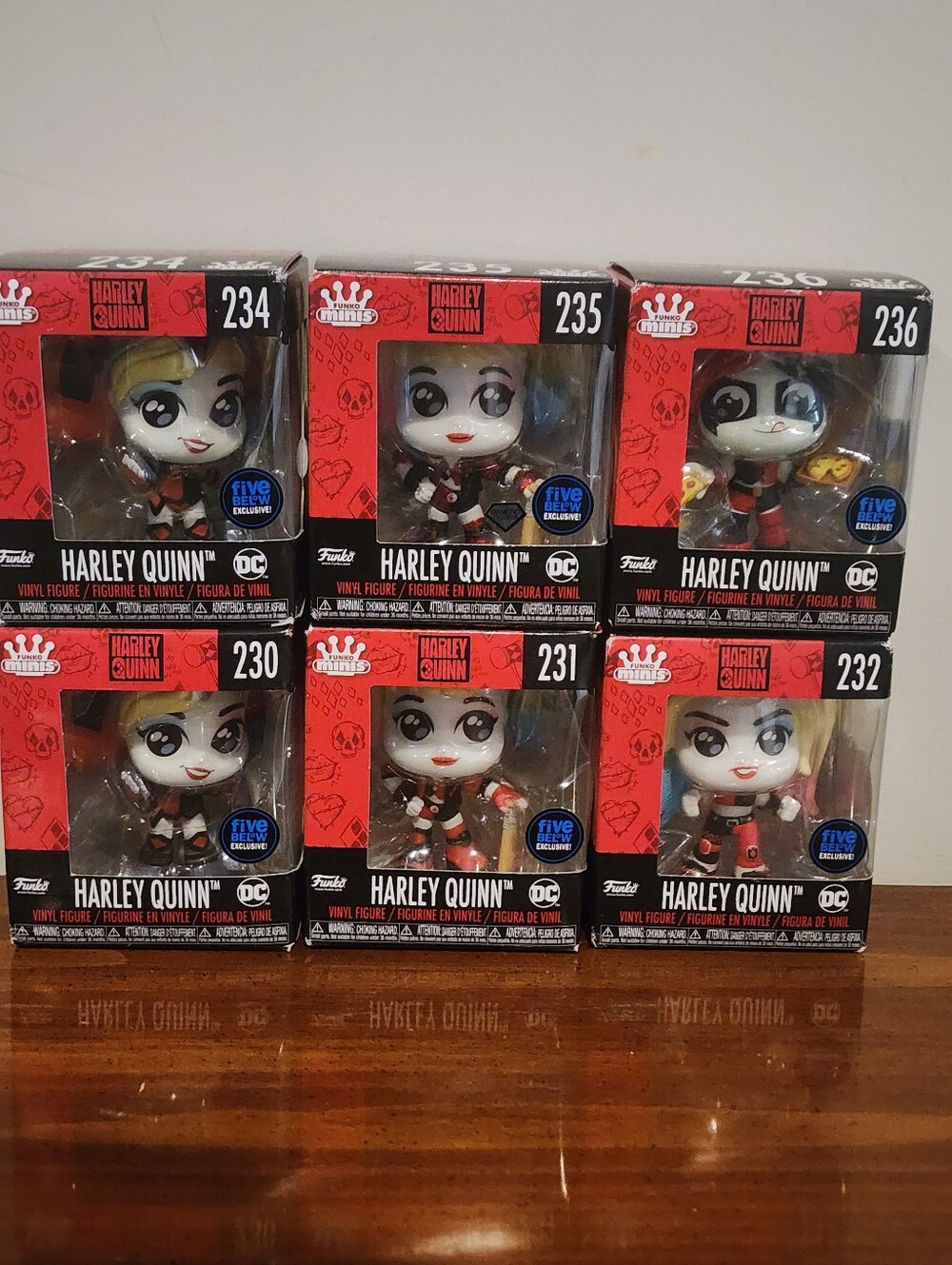 Funko Minis Harley Quinn DC Comics Vinyl Figure Lot of 6 Exclusive